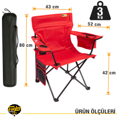 FUNKY CHAIRS Cool Ice Kırmızı  Lüks Kamp Sandalyesi