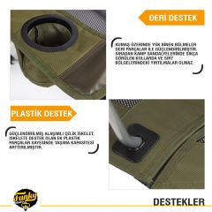 FUNKY CHAIRS Lazy 3 Plus Yatabilen Kamp Sandalyesi Haki