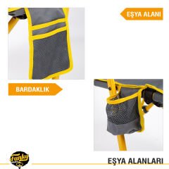 FUNKY CHAIRS Comfort 3 Kademeli Katlanabilir Kamp Sandalyesi - Sarı