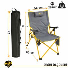 FUNKY CHAIRS Comfort 3 Kademeli Katlanabilir Kamp Sandalyesi - Sarı