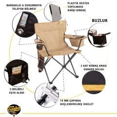 FUNKY CHAIRS Cool Ice Toprak Lüks Kamp Sandalyesi