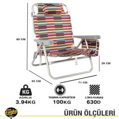FUNKY CHAIRS Beach Star Plaj Şezlong Sandalye-Multicolor