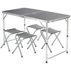 FUNKY CHAIRS Tabureli Katlanabilir Piknik Masası Seti -Füme