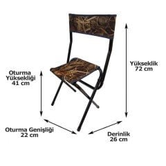 FUNKY CHAIRS Sırt Destekli̇ Kamp Taburesi̇ - Kamuflaj