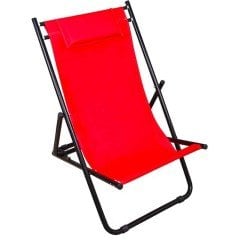 FUNKY CHAIRS Katlanır 5 Kademeli Plaj Şezlong Sandalye Kırmızı