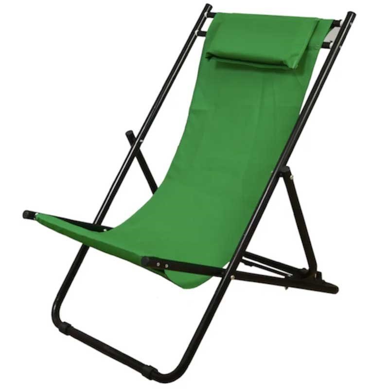 FUNKY CHAIRS Katlanır 5 Kademeli Plaj Şezlong Sandalye Yeşil