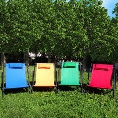 FUNKY CHAIRS Katlanır 5 Kademeli Plaj Şezlong Sandalye Açık Mavi