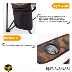 FUNKY CHAIRS V2 Taktik Kamuflaj Lüks Kamp Sandalyesi