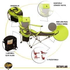 FUNKY CHAIRS Lazy 3 Plus Yatabilen Kamp Sandalyesi Yeşil