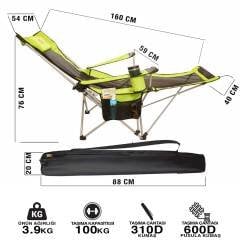 FUNKY CHAIRS Lazy 3 Plus Yatabilen Kamp Sandalyesi Yeşil