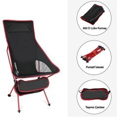 FUNKY CHAIRS Ultralight High 1180 gr Katlanır Kamp Sandalyesi Kırmızı