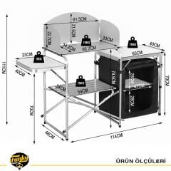 FUNKY CHAIRS Katlanabilir Portatif Kamp Mutfağı