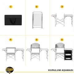 FUNKY CHAIRS Katlanabilir Portatif Kamp Mutfağı
