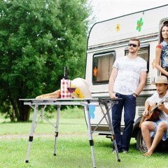 FUNKY CHAIRS Elite XL Alüminyum Teleskopik Ayaklı Kamp Piknik Masası - Gri