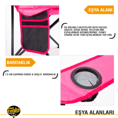 FUNKY CHAIRS V2 Pembe Lüks Kamp Sandalyesi