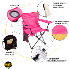 FUNKY CHAIRS V2 Pembe Lüks Kamp Sandalyesi