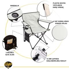 FUNKY CHAIRS V2 Gri Lüks Kamp Sandalyesi