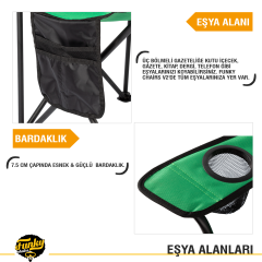 FUNKY CHAIRS V2 Yeşil Lüks Kamp Sandalyesi