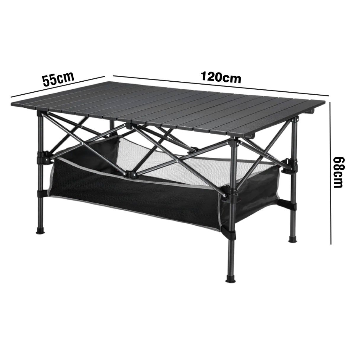 FUNKY CHAIRS Family XL Katlanabilir Alüminyum Kamp Masası (120x55x68) - Ahşap Desen