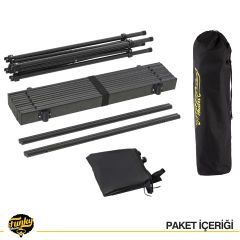 FUNKY CHAIRS Family XL Katlanabilir Alüminyum Kamp Masası (120x55x68) - Ahşap Desen