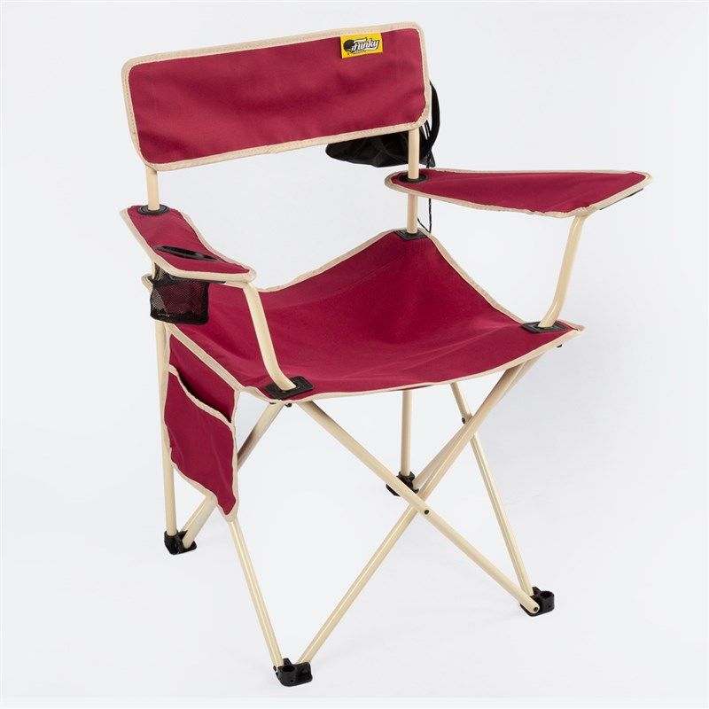 Funky Chairs Camper Katlanabilir Kamp Piknik Sandalyesi - Bordo/Krem