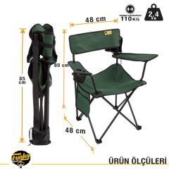 Funky Chairs Camper Katlanabilir Kamp Piknik Sandalyesi - Petrol Yeşili/Siyah