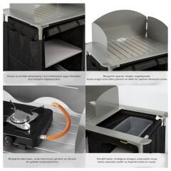 FUNKY CHAIRS Portatif Alüminyum Kamp Mutfak Tezgahı