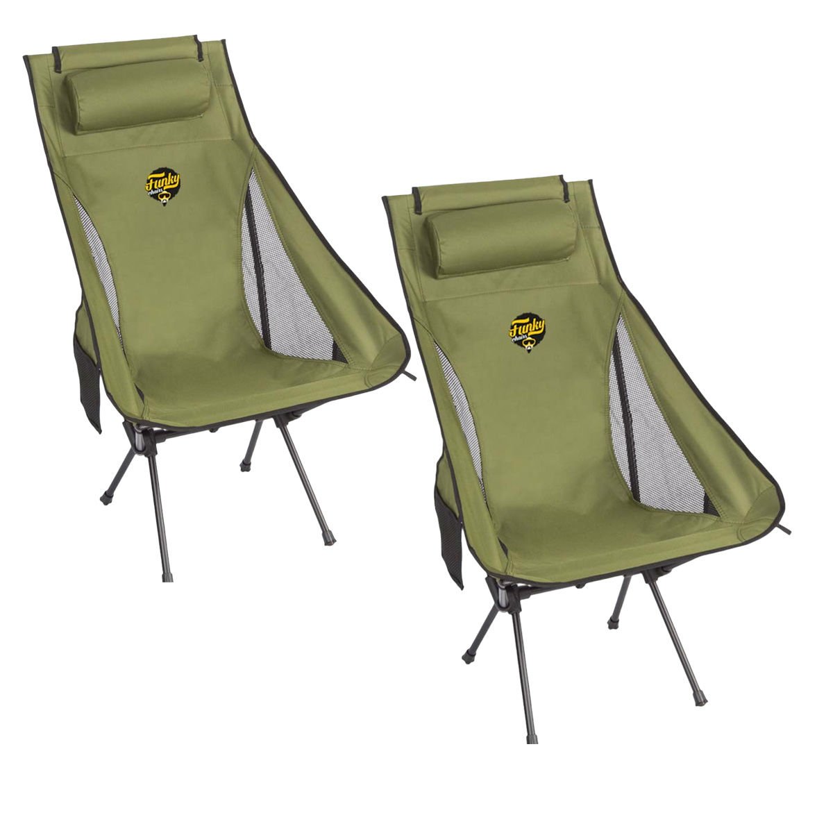 FUNKY CHAIRS Sky Ultralight Katlanabilir Kamp Sandalyesi - Haki Renk 2'li