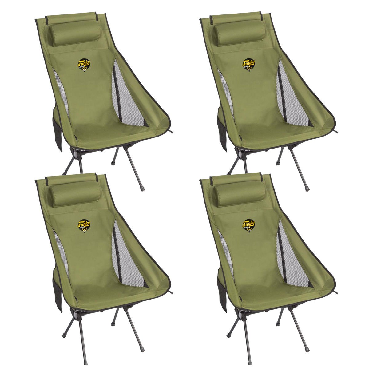 FUNKY CHAIRS Sky Ultralight Katlanabilir Kamp Sandalyesi - Haki Renk 4'lü