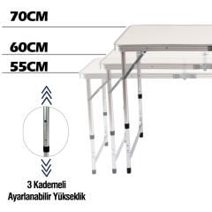 Taburesiz Katlanabilir Piknik Masası - Gri
