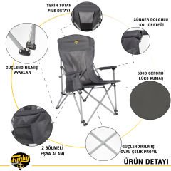 FUNKY CHAIRS Big Small Kamp Sandalyesi - Gri