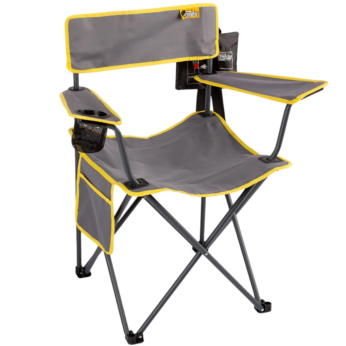 FUNKY CHAIRS Camper Katlanabilir Kamp Piknik Sandalyesi - Gri/Sarı