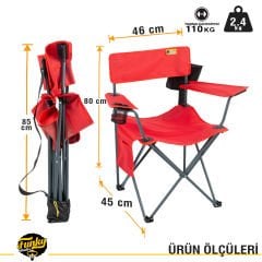 FUNKY CHAIRS Camper Katlanabilir Kamp Piknik Sandalyesi - Kırmızı