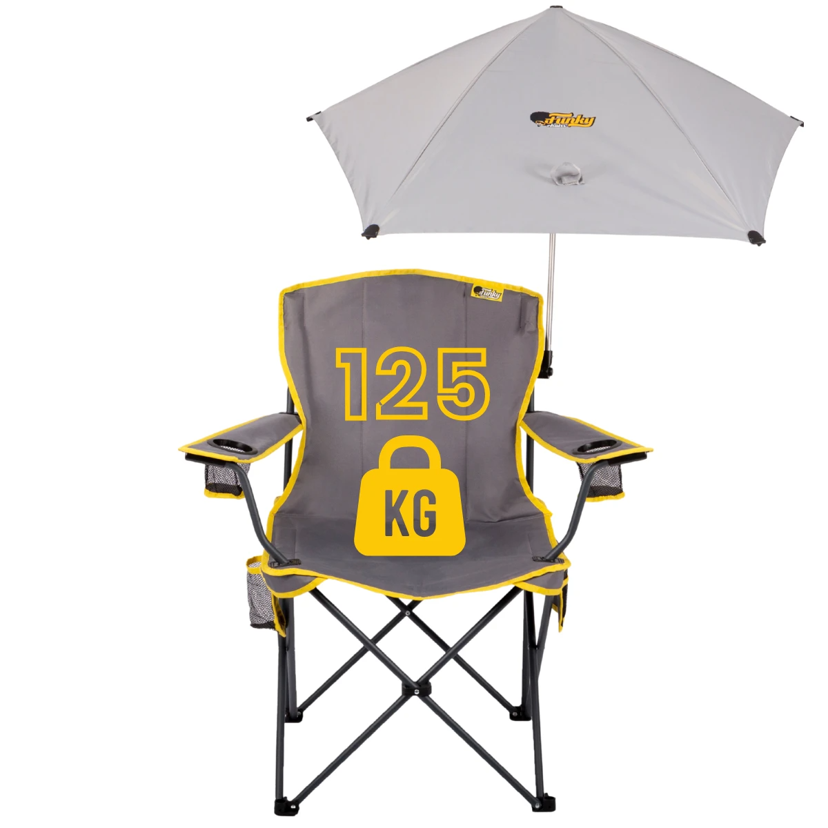 FUNKY CHAIRS Şemsiyeli Kamp Sandalyesi - Gri