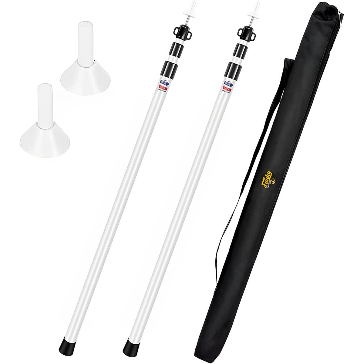 FUNKY CHAIRS 2 Adet Ayarlanabilir Teleskopik Alüminyum Tarp Tente Çadır Direği 230 cm