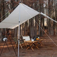 FUNKY CHAIRS 2 Adet Ayarlanabilir Teleskopik Alüminyum Tarp Tente Çadır Direği 230 cm